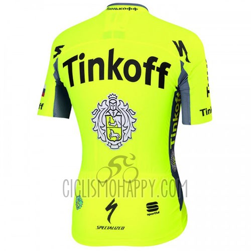 Tinkoff Cycling Jersey Bib Short 2016 Short Sleeve Yellow